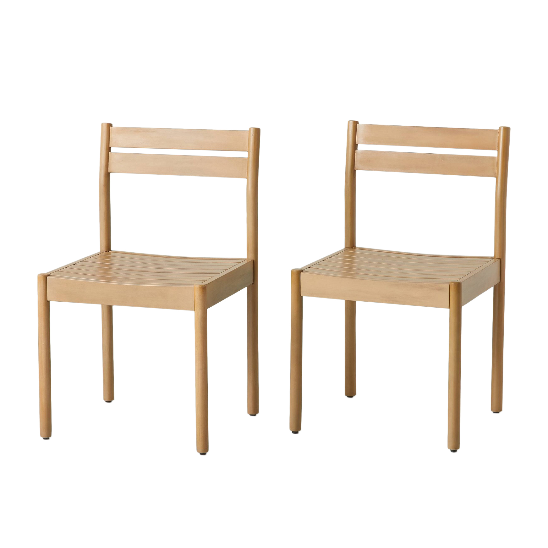 Four Hearth & Hand with Magnolia Outdoor Slat Wood Dining Chairs in
